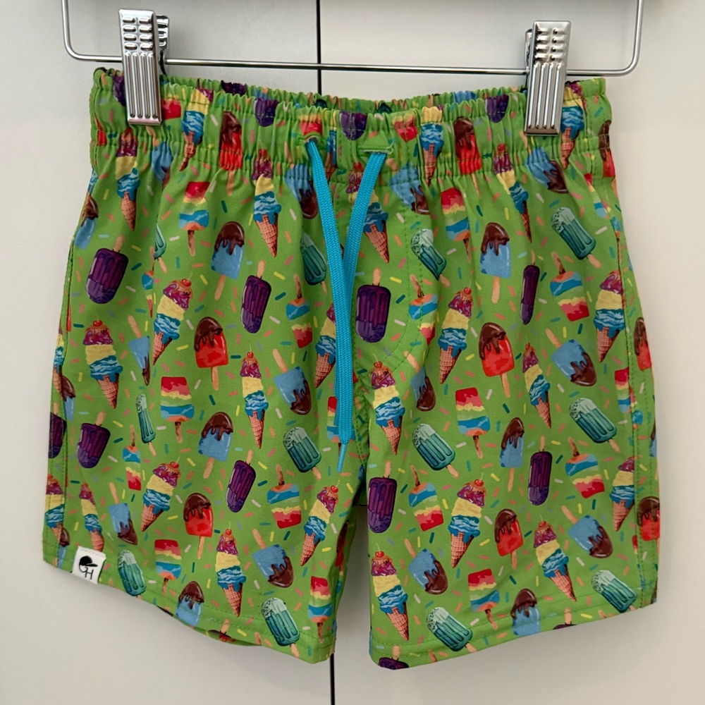 George Hats Bright Green Ice Cream Hybrid Swim Shorts 5-6Y